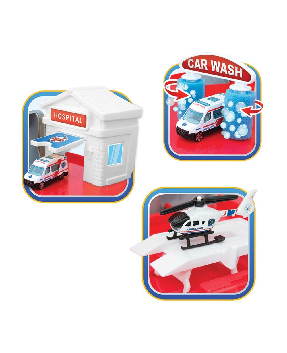 Tren ve Garaj Setleri, Dede, Dede 2 Katlı Hastane Garaj Seti ve Mega Pisti 03347