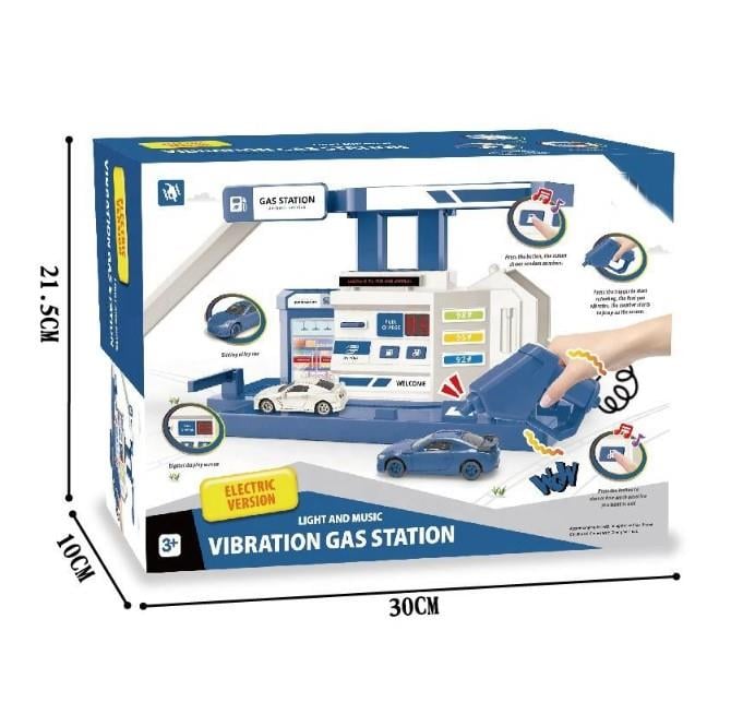 Tren ve Garaj Setleri, MEGA OYUNCAK, Die Cast Mavi Benzin İstasyonu Seti