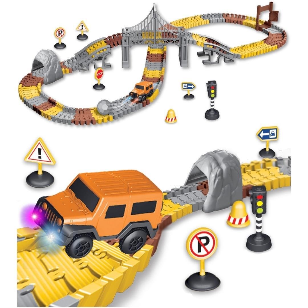 Tren ve Garaj Setleri, KAYYUM OYUNCAK, Kayyum İnşaat Tracks Yol Oyun Seti 192 Parça