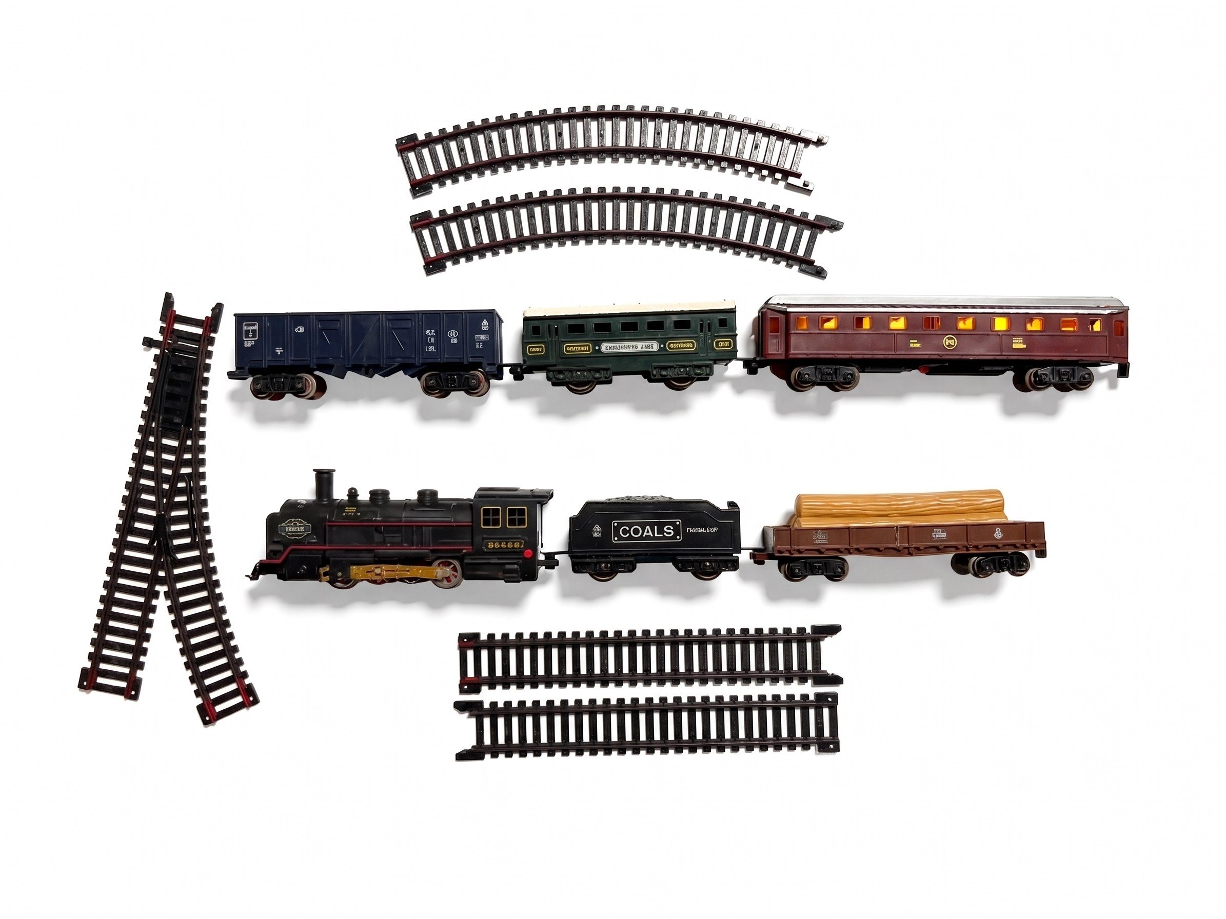 Tren ve Garaj Setleri, 4İ OYUNCAK, Klasik Tren Seti Sesli ve Işıklı 1 Lokomotif 5 Vagon 19 Ray
