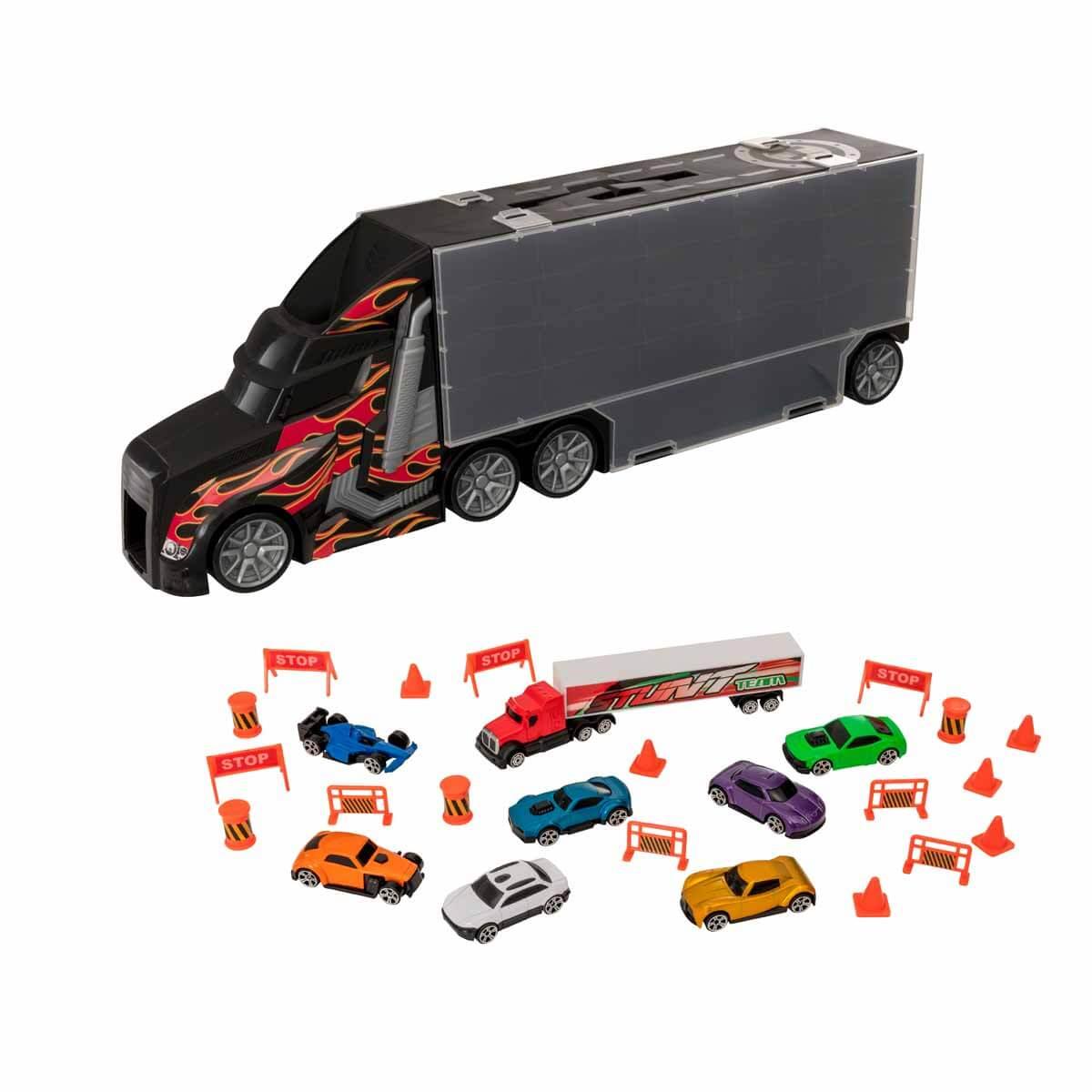 Tren ve Garaj Setleri, Sunman, Teamsterz Auto Transporter 9 Araçlı Oyun Seti