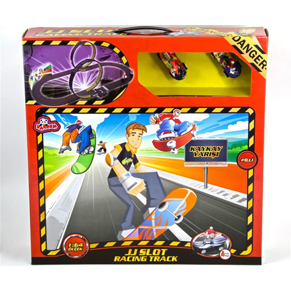 Kaykay Yarış Seti, 1:64 Büyük Pistli Pilli