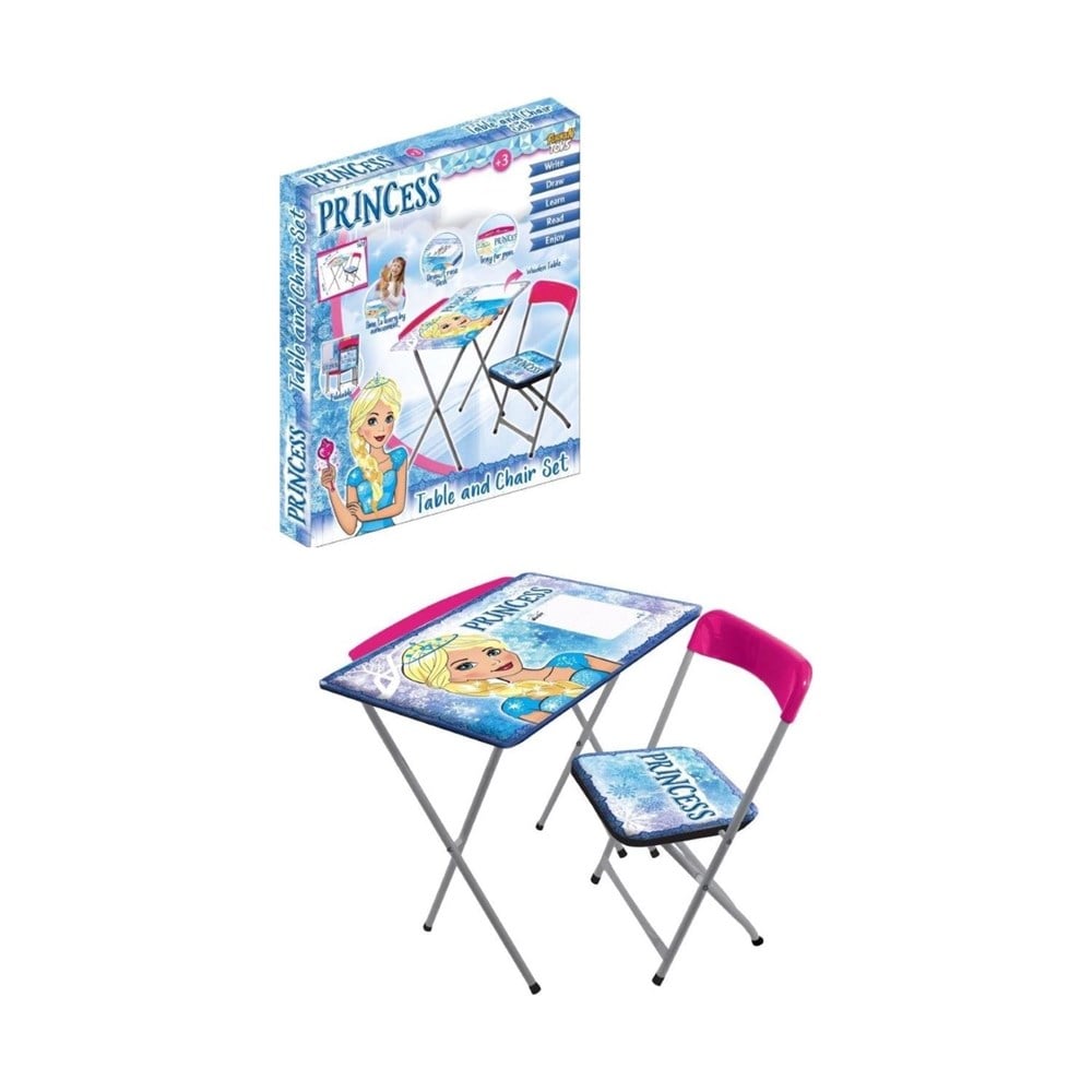 Yazı Tahtası ve Çalışma Masası, Furkan Toys, Princess Katlanır Masa Sandalye Seti