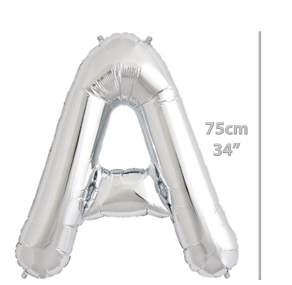 Folyo Harf A Gümüş Balon 75cm ( 34 inç )34