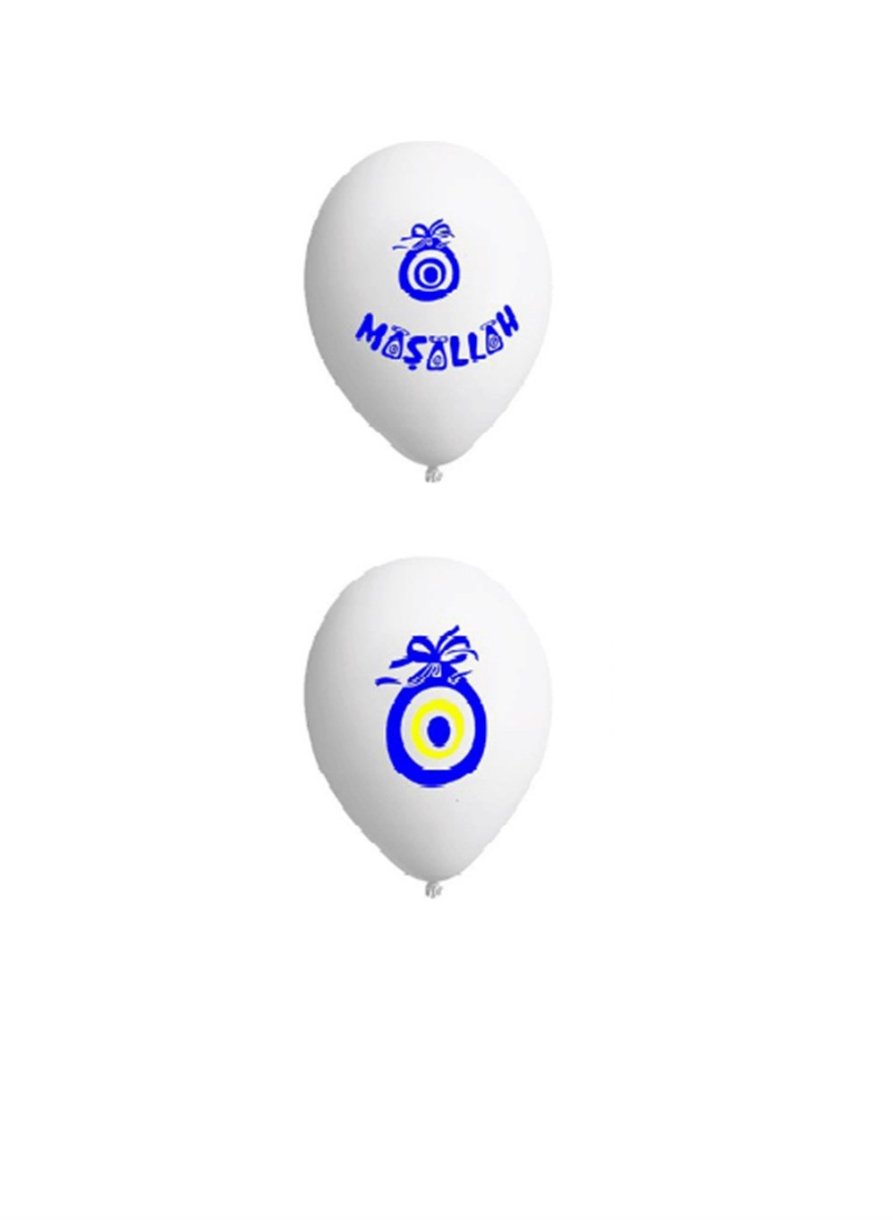 Baskılı Latex BalonlarMaşaallah Baskılı Beyaz Balon 10 'lu PaketBALONEVİ