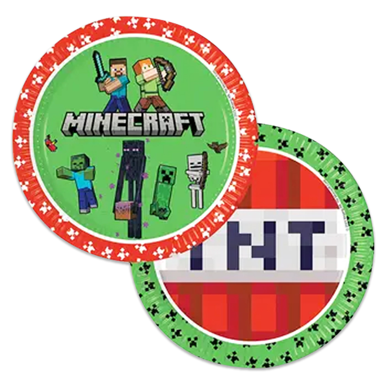 Lisanslı TemalıTabaklarMinecraft Temalı Karton Tabak 23cm 8 AdetBalonevi