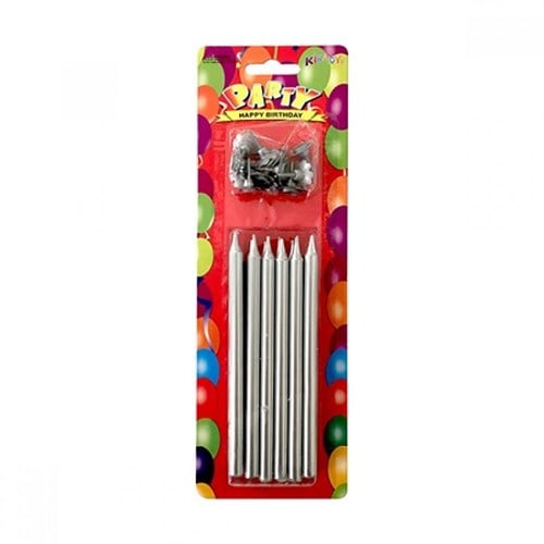 Çubuk Mum 12 cm Gümüş