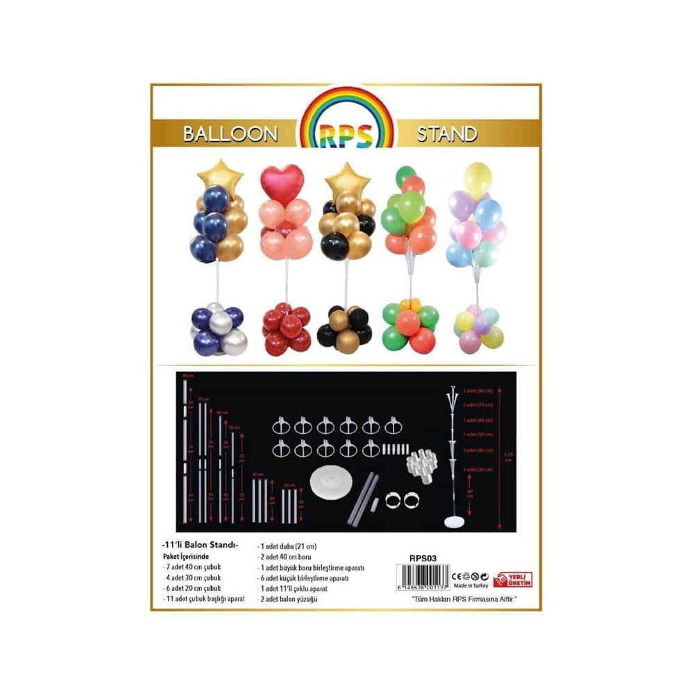 Balon AksesuarlarıBalon Standı 11'Lİ 170cmİthal