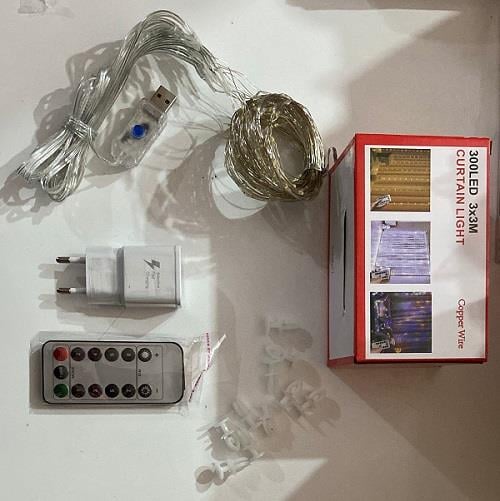 Led IşıklarDekoratif Perde Led Gün Işığı Sarı 300 Led 3*3mt İthal