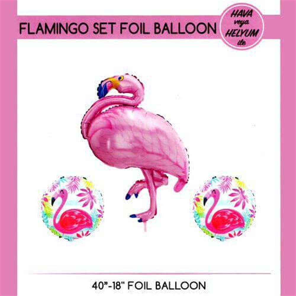 Folyo Balon SetlerFlamingo Folyo Balon 3'lü Set 45cm - 90cmİTHAL