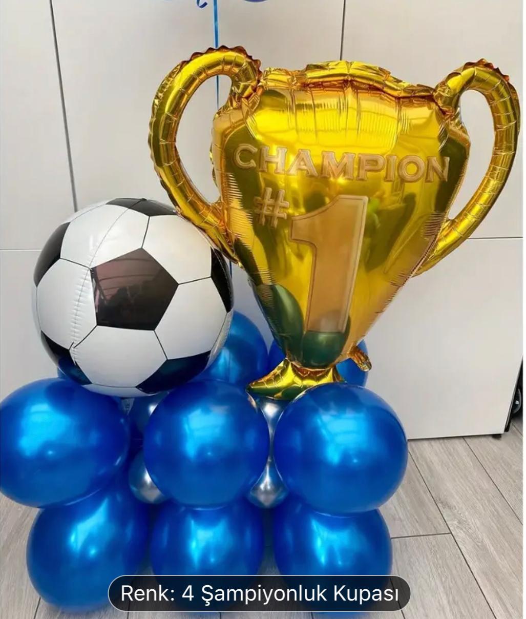 Folyo Balon Figürlü Temalı ÇeşitleriŞampiyon Kupa Folyo Balon 70*65İTHAL