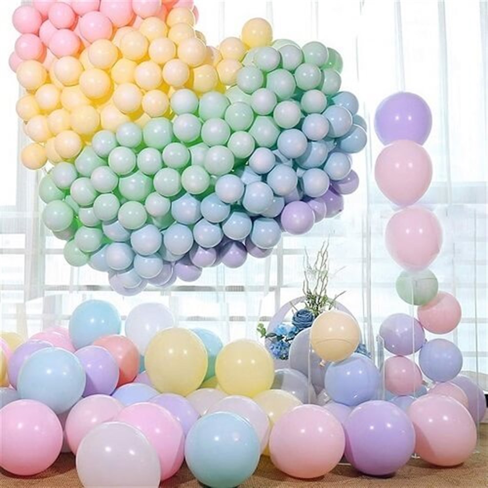 Makaron BalonlarMakaron Balon Karışık Renk 10 'lu PaketKalisan