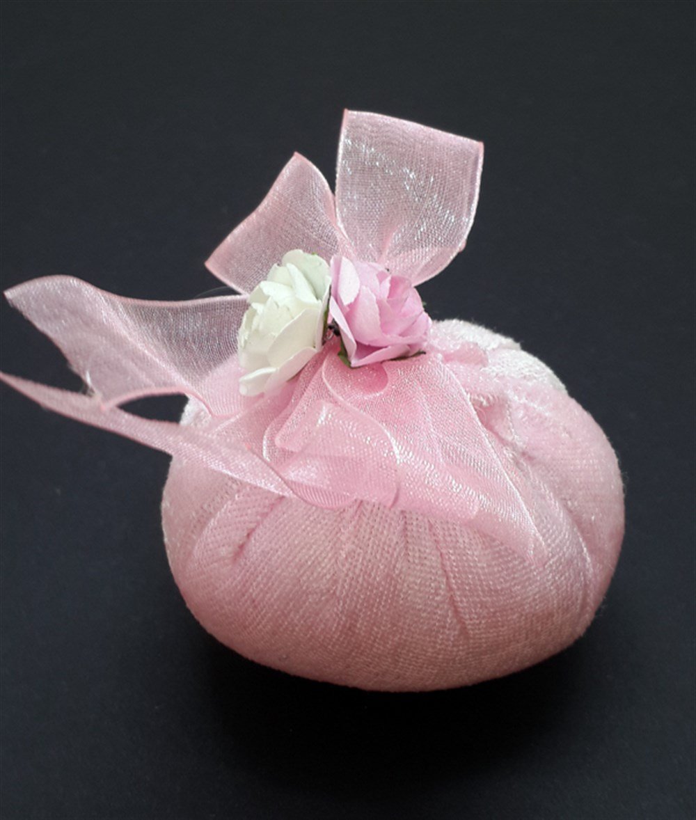 Saten Kumaş Pembe Beyaz Çiçekli Lavanta Koku No6Lavanta Keseleri