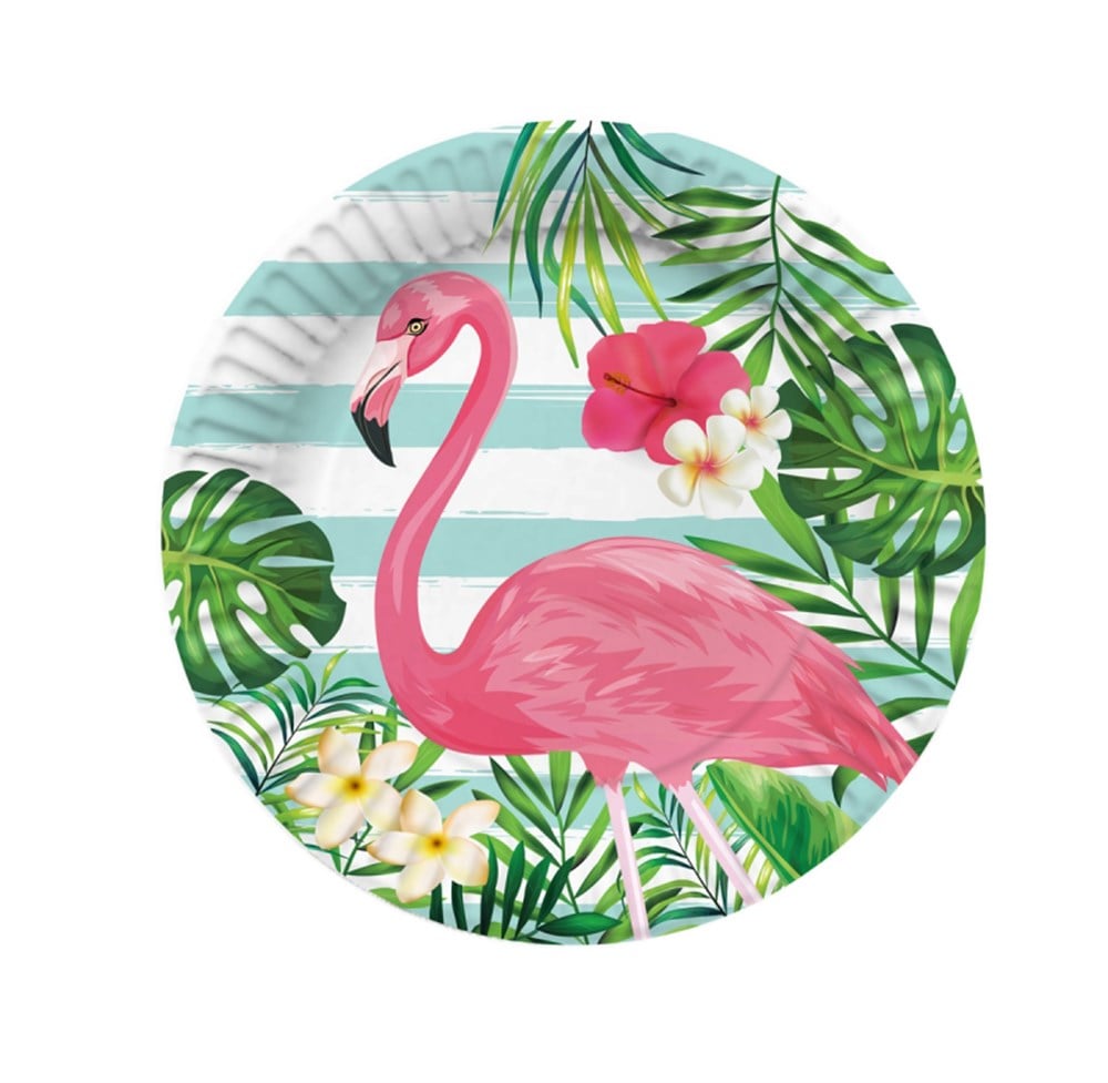 Flamingo Desenli Karton Tabak 23cmLisanslı Karton Tabaklar