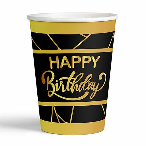 Renkli Karton BardaklarBardak Karton Happy Birthday Işıltılı YaldızlıRoll Up