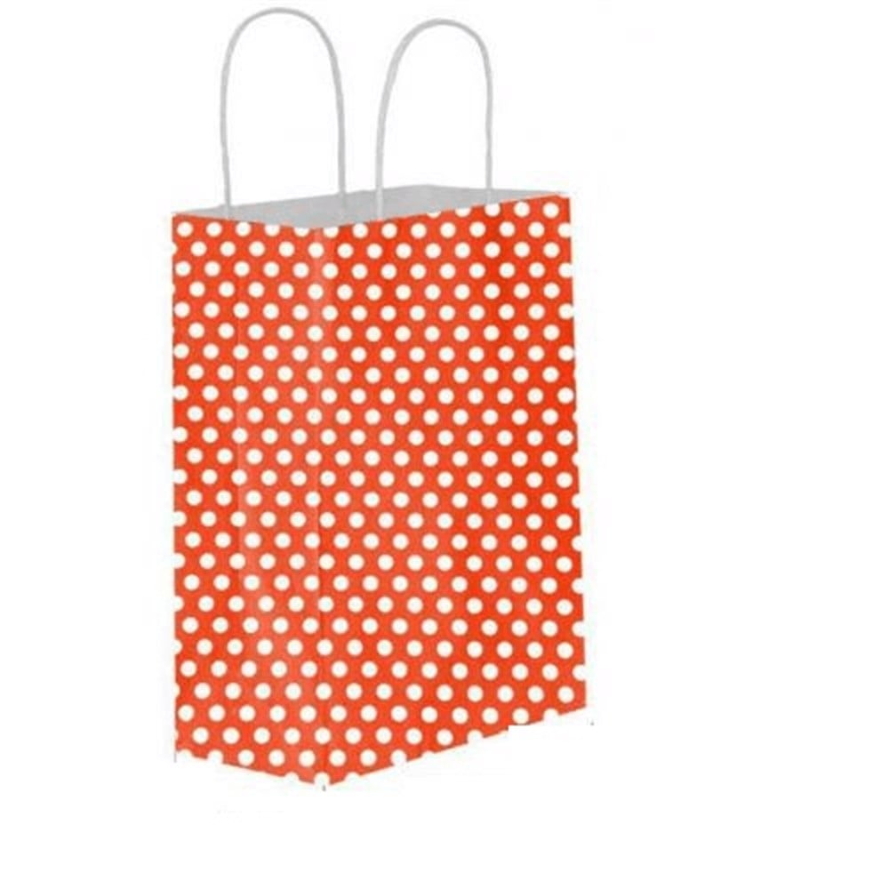 18x24 Karton ÇantalarRoll Up Büküm Saplı Çanta 18x24cm Kırmızı Beyaz PuantiyeliRoll Up