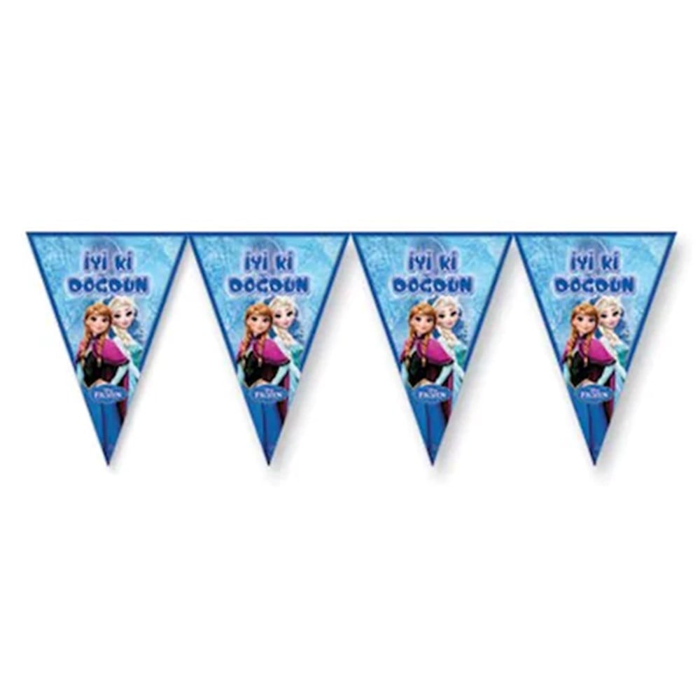 iyi ki Doğdun Frozen Elsa Üçgen Flama 2 Mt.Üçgen Flama