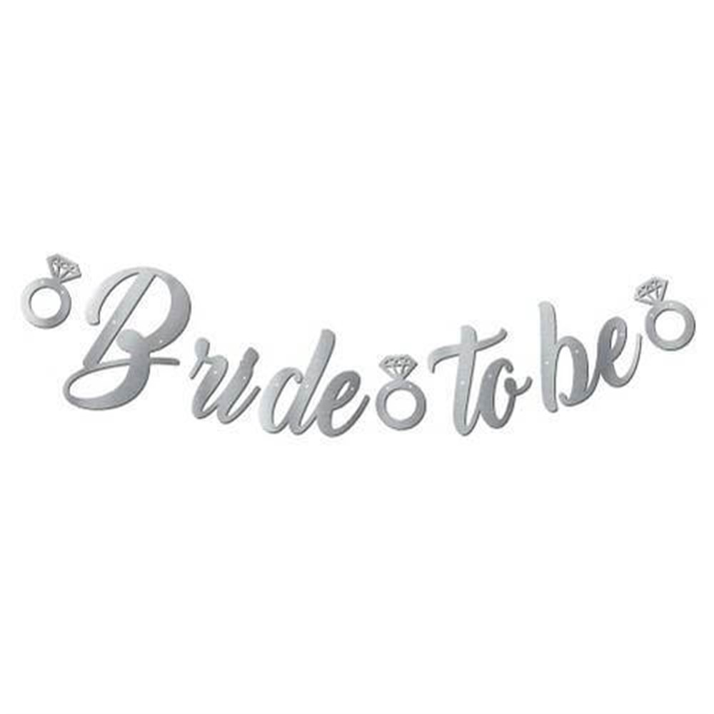 Banner SüslerBride To Be Kaligrafi Banner GümüşYerli Üretim