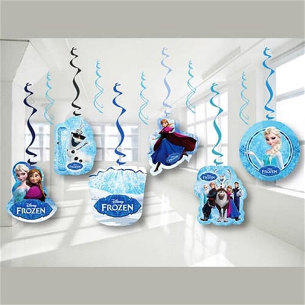 Sarkıt Kağıt SüsleriFrozen Elsa Temalı Çift Taraflı Sarkıt Kağıt Süs 6'lıYerli Üretim