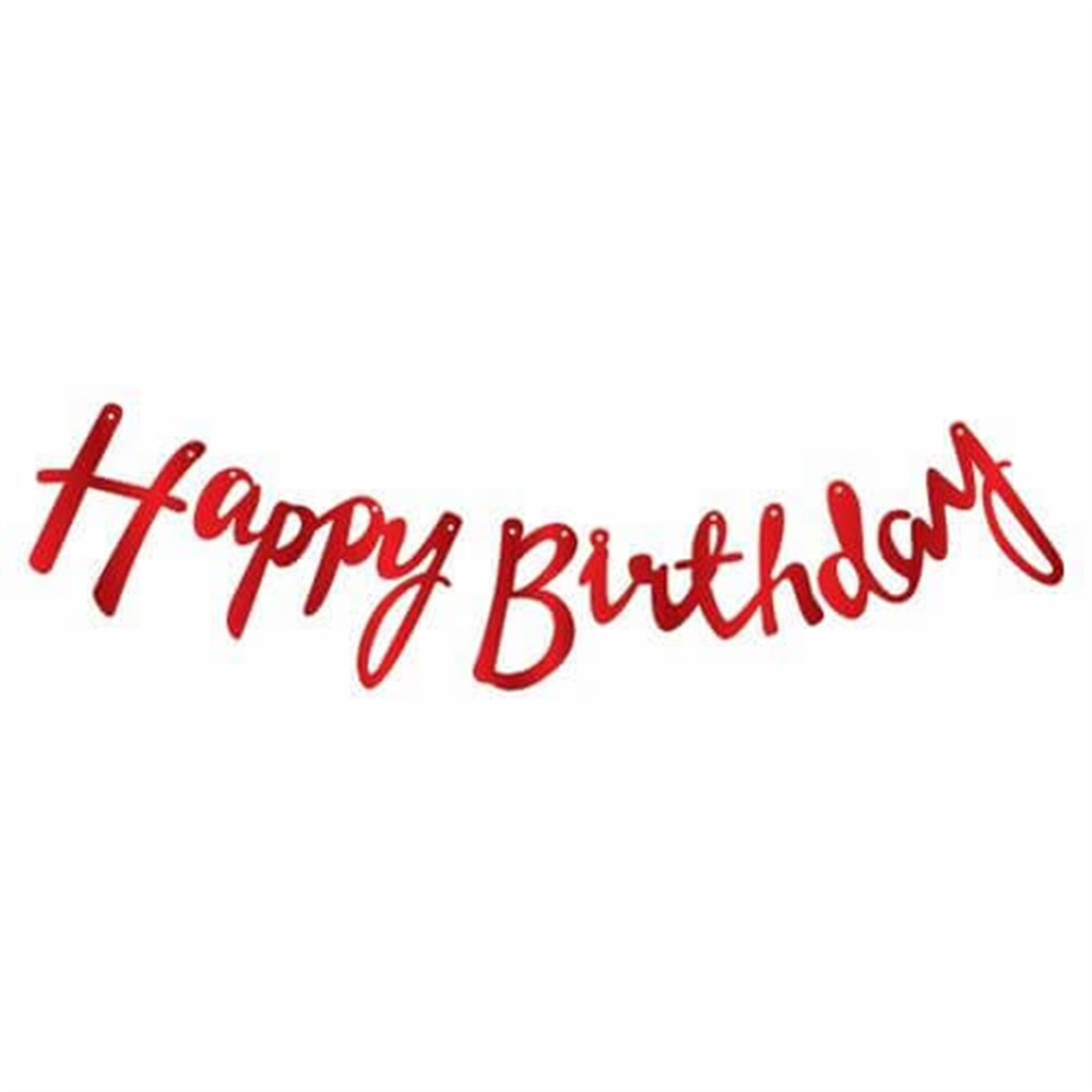 Banner SüslerHappy Birthday Kaligrafi Banner KırmızıYerli Üretim