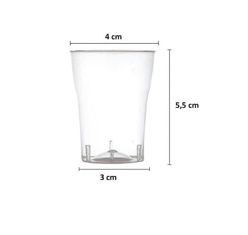 Muffin Kek KapsülleriKristal Shot Bardağı Sert Plastik 40cc 20'liYerli Üretim