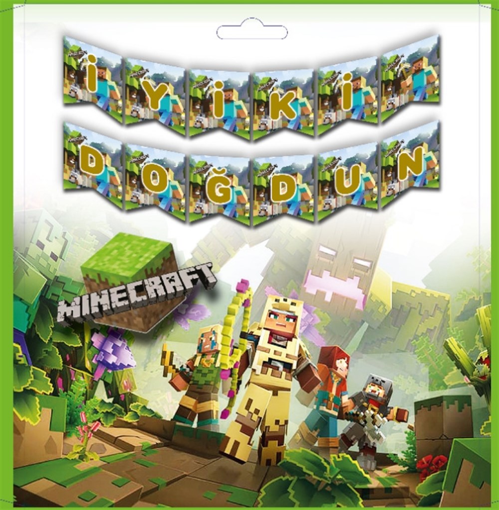 Banner SüslerMinecraft Temalı İyi ki Doğdun BannerYerli Üretim