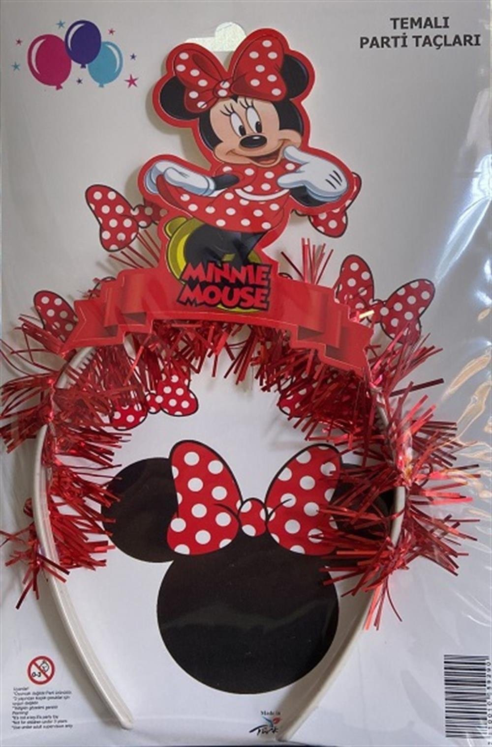 Simli Eva TaçMinnie Mouse Temalı Plastik TaçYerli Üretim