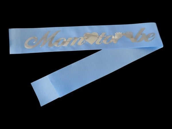 Baby ShowerMom To Be Kuşak Mavi Üzeri GümüşYerli Üretim