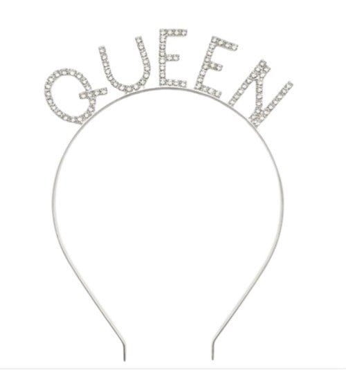 Parti AksesuarlarıQUEEN Metal Gümüş Taşlı TaçYerli Üretim