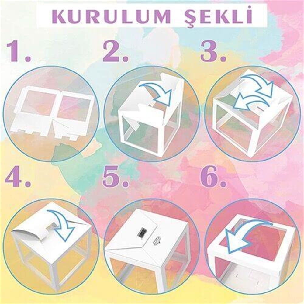 Şeffaf Kutu ve HarfleriŞeffaf Kutu Pembe 17cm 10'luYerli Üretim