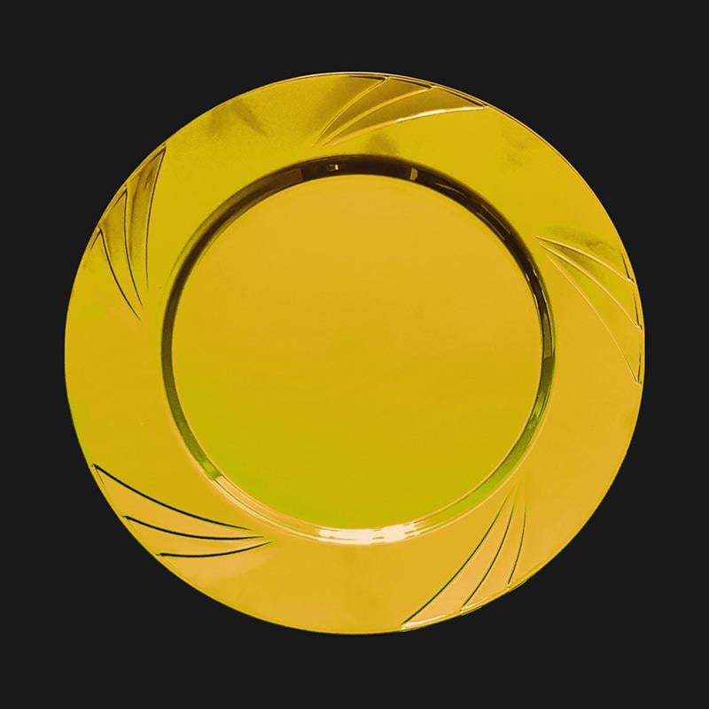Yuvarlak Plastik Tabaklar 26cmTabak Sert Plastik 26cm Gold 6'lıYerli Üretim