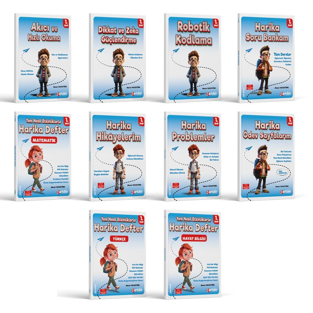 1 Sınıf 2 Dönem 10 lu Harika Defter Set