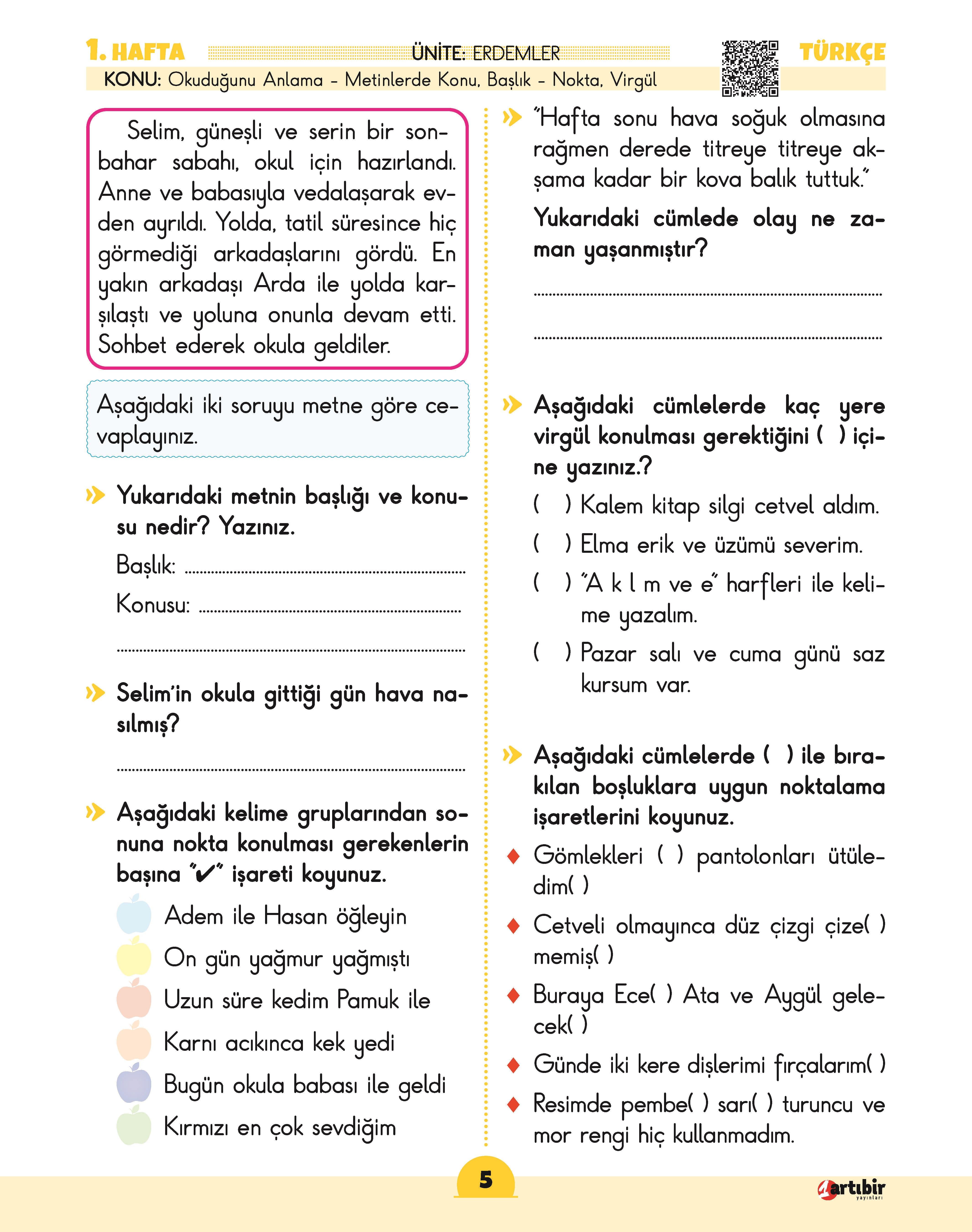 2 Sınıf (HEY) Tüm Dersler Soru Bankası (Haftalık Etkinlik Yaprakları)