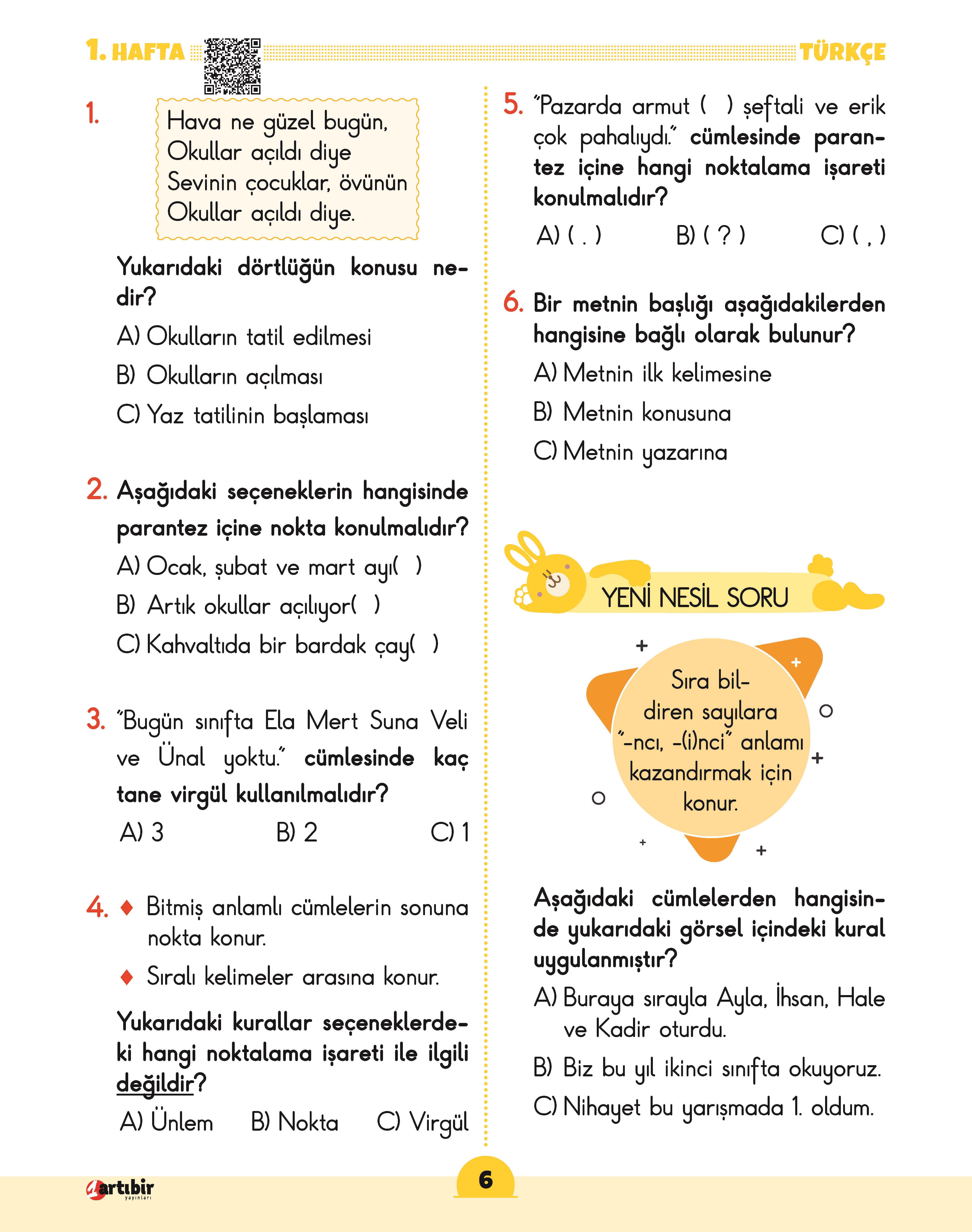 2 Sınıf (HEY) Tüm Dersler Soru Bankası (Haftalık Etkinlik Yaprakları)