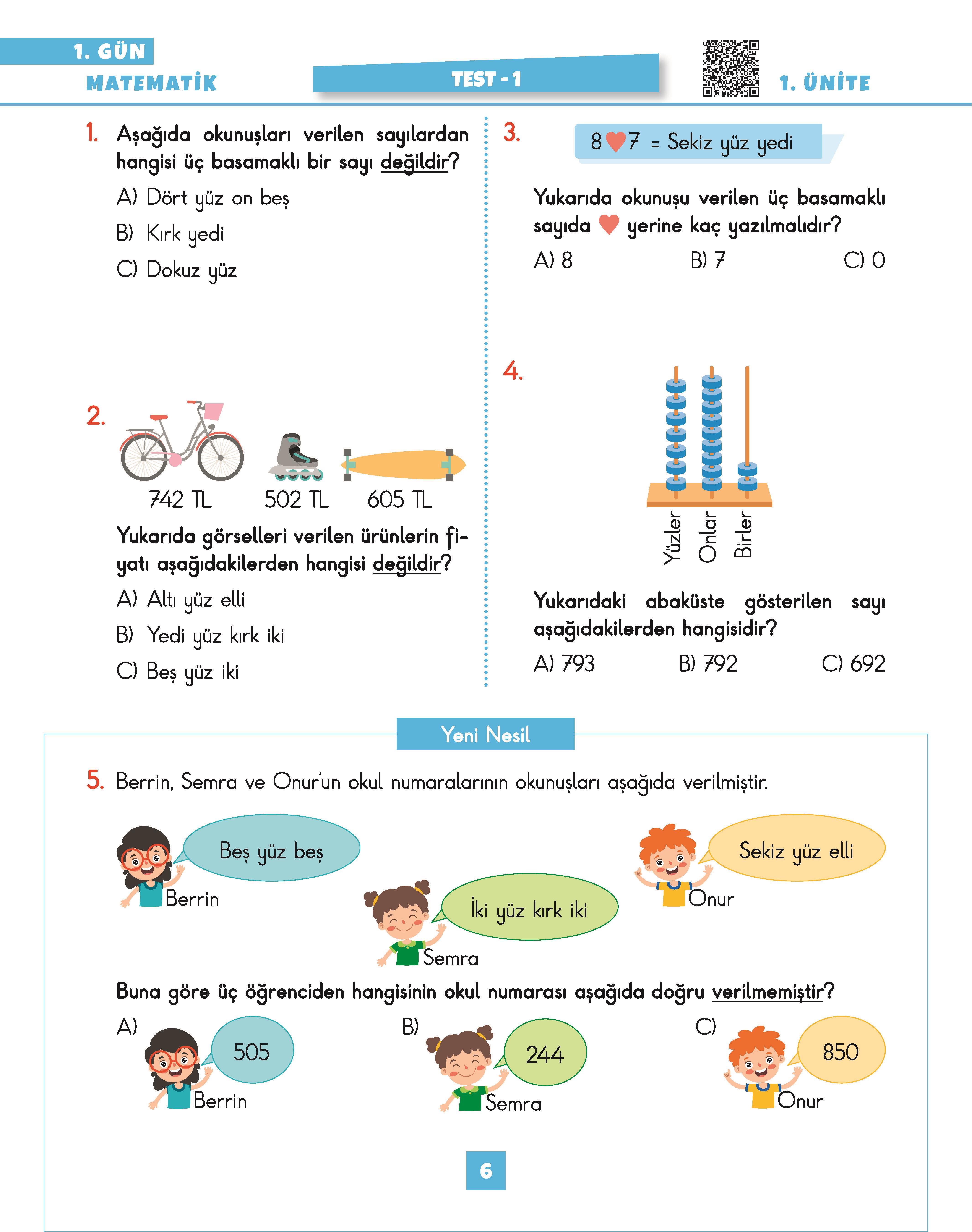 3 Sınıf GÜN GÜN Seti Yeni Nesil Soru Bankası 2025 (Ev Ödevlerine Yardımcı Test ve Etkinlikler)