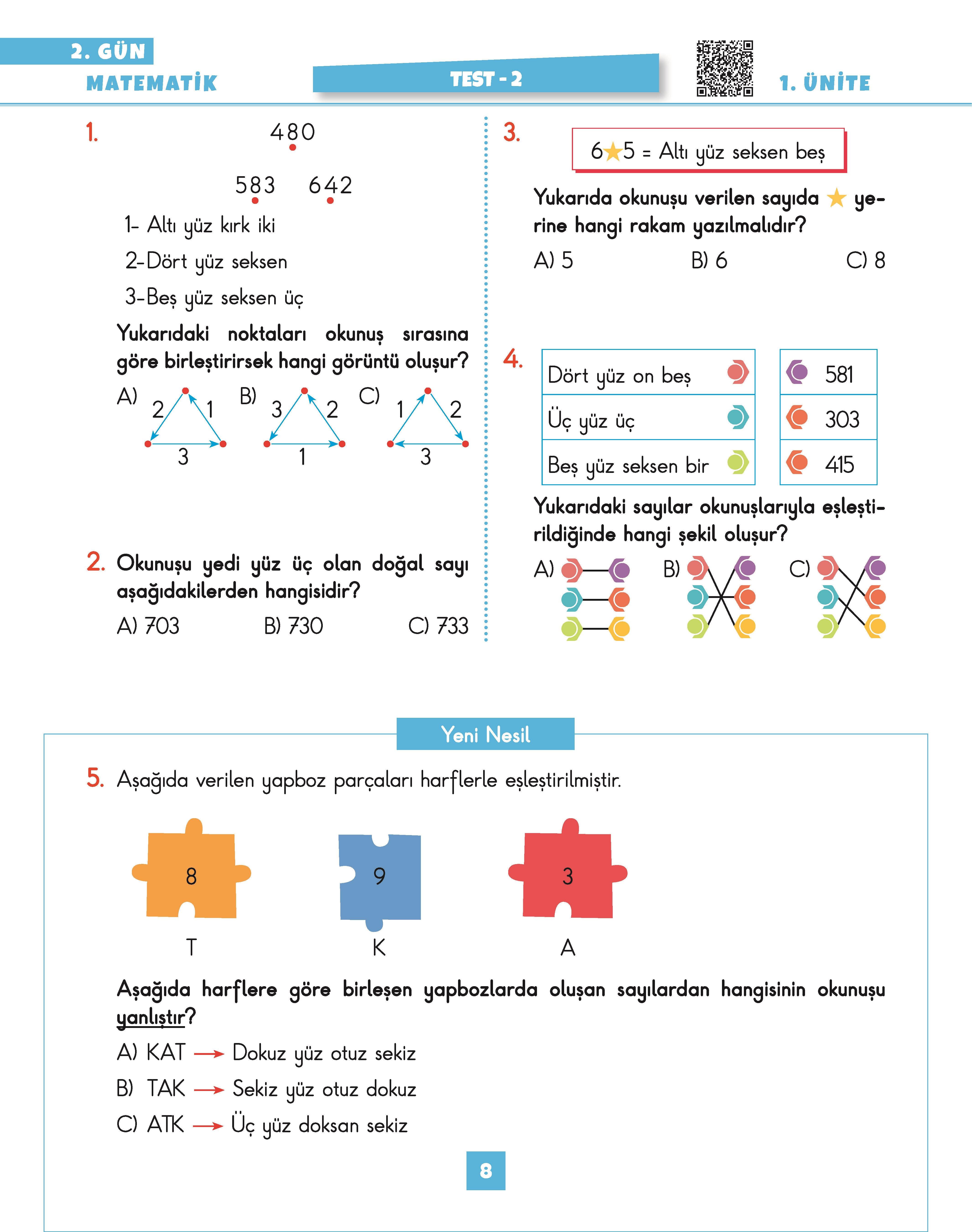 3 Sınıf GÜN GÜN Seti Yeni Nesil Soru Bankası 2025 (Ev Ödevlerine Yardımcı Test ve Etkinlikler)
