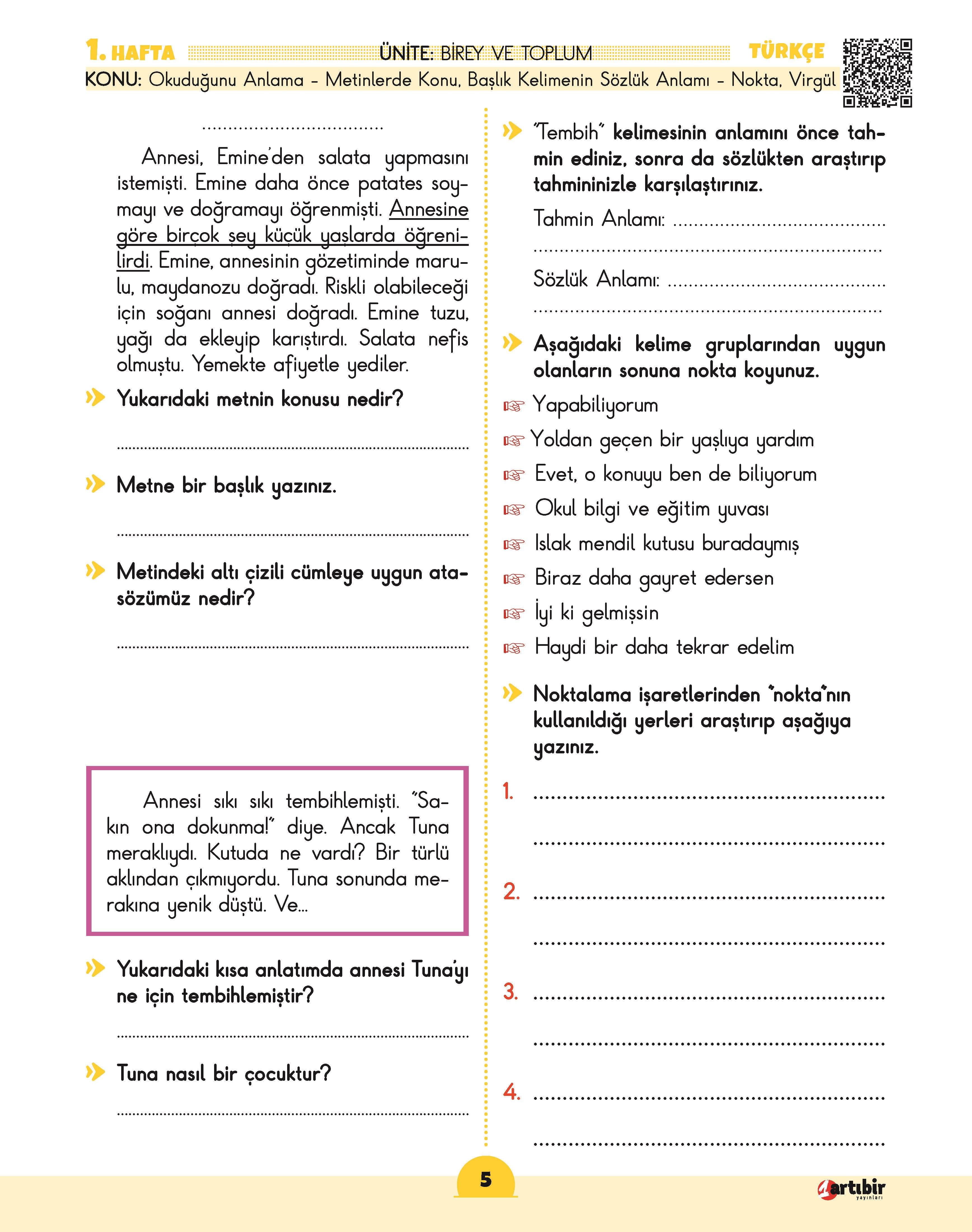 3 Sınıf (HEY) Tüm Dersler Soru Bankası (Haftalık Etkinlik Yaprakları)