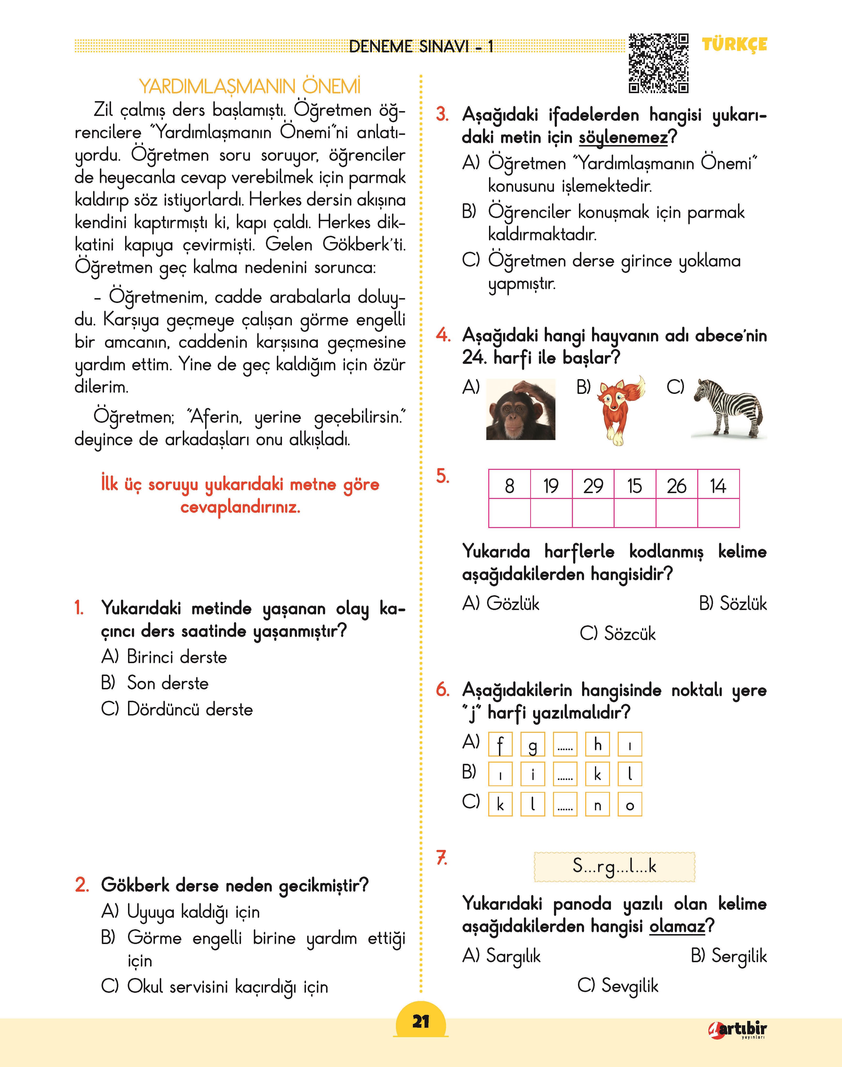 3 Sınıf (HEY) Tüm Dersler Soru Bankası (Haftalık Etkinlik Yaprakları)