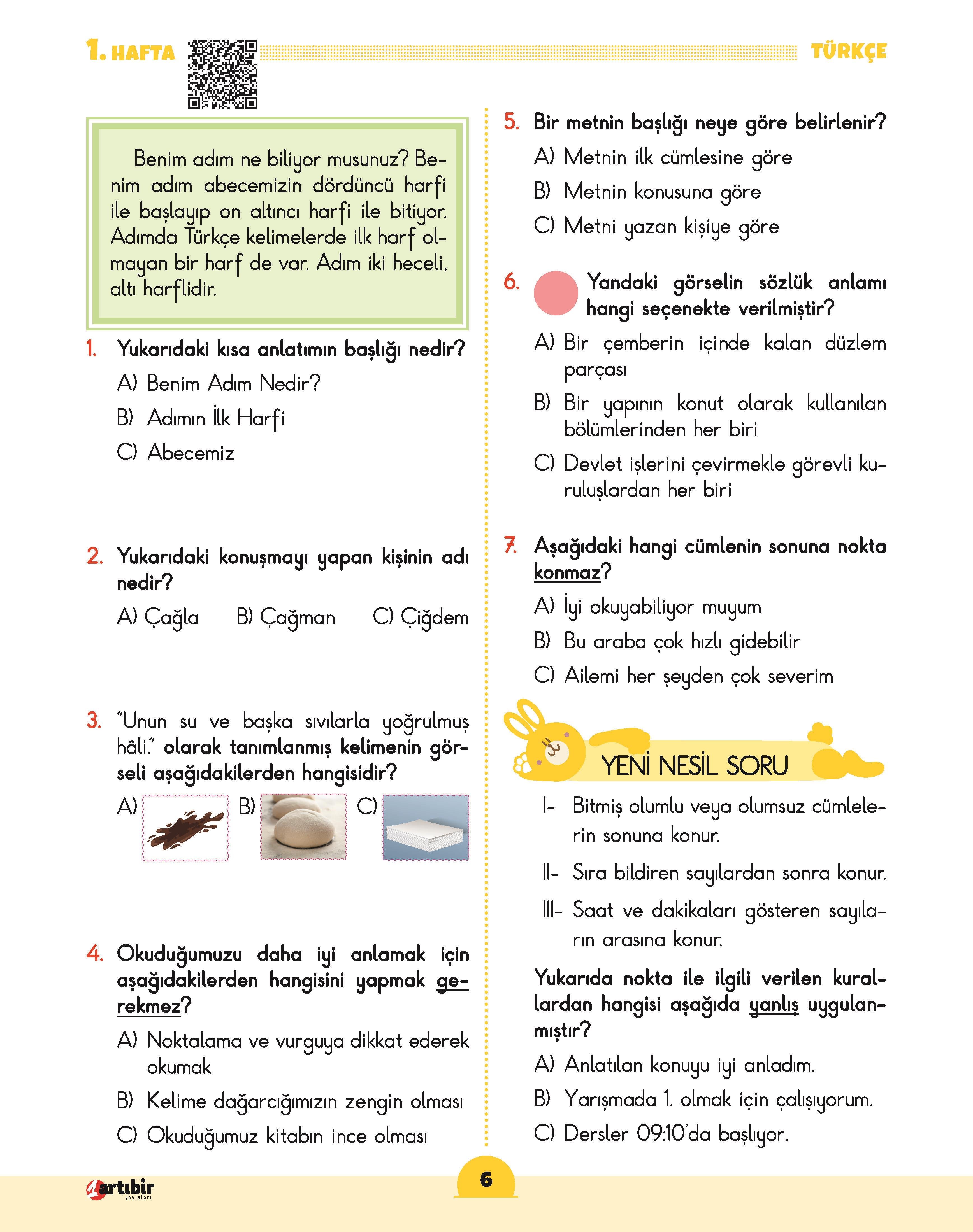 3 Sınıf (HEY) Tüm Dersler Soru Bankası (Haftalık Etkinlik Yaprakları)