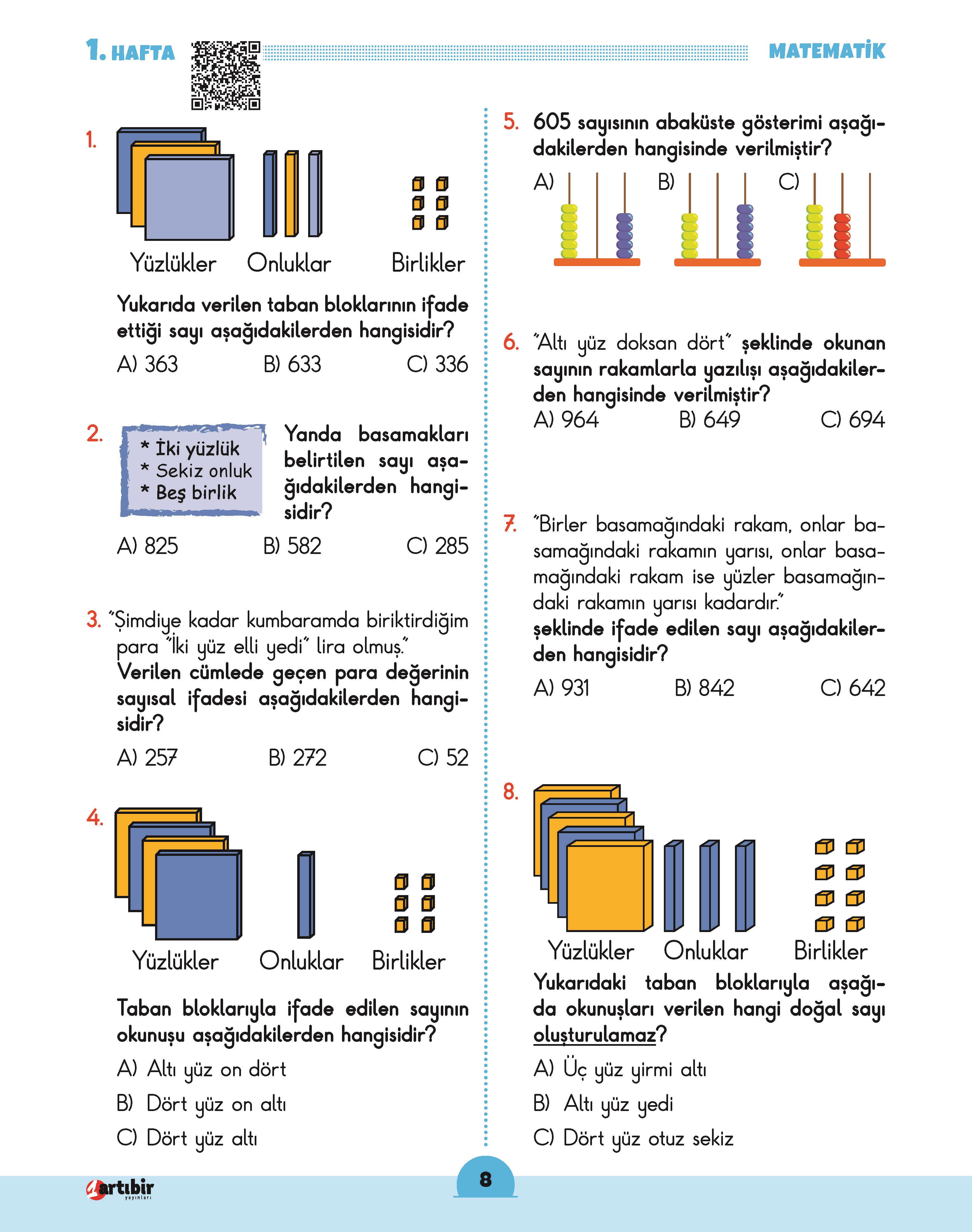 3 Sınıf (HEY) Tüm Dersler Soru Bankası (Haftalık Etkinlik Yaprakları)