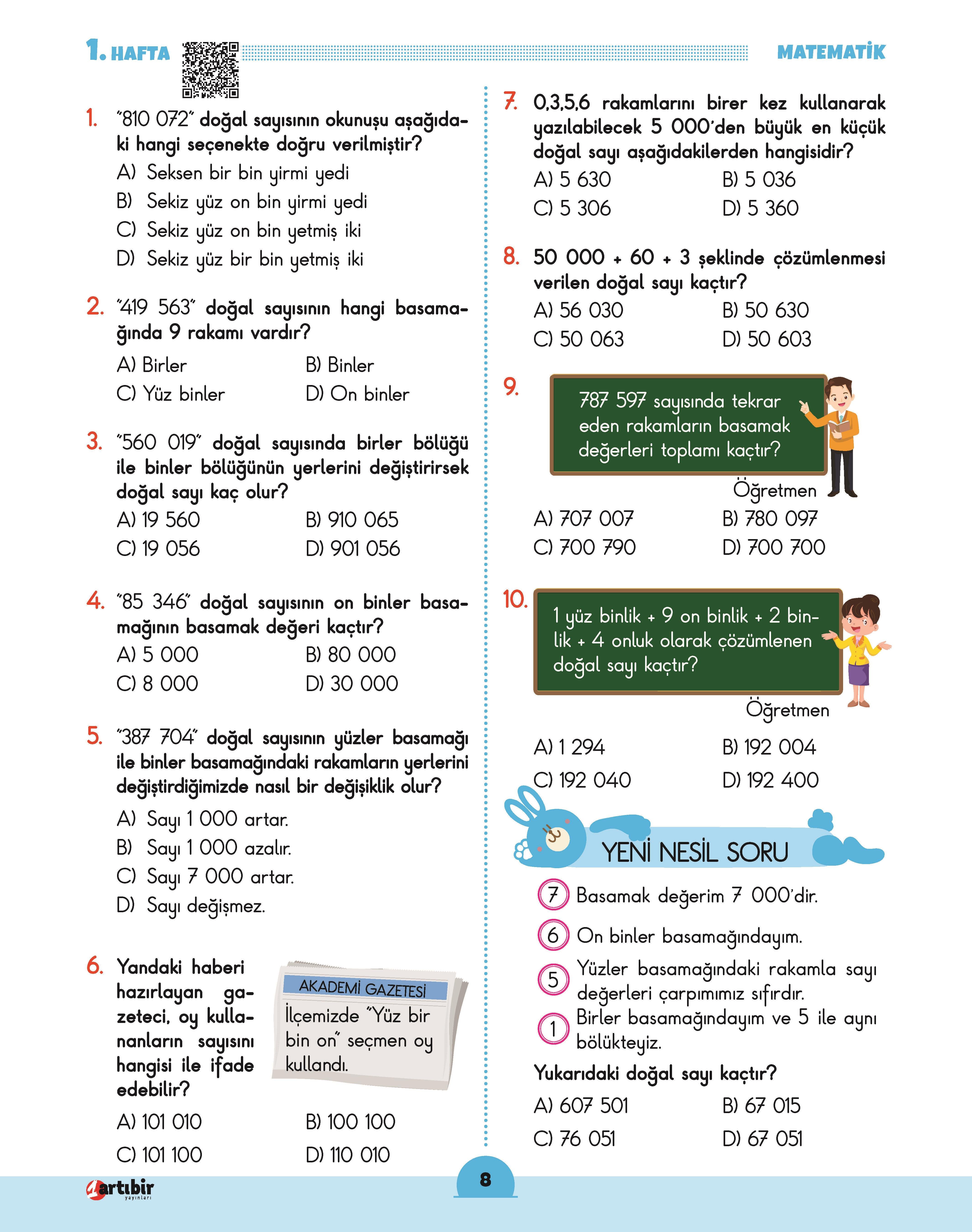 4. Sınıf (HEY) Tüm Dersler Soru Bankası (Haftalık Etkinlik Yaprakları)