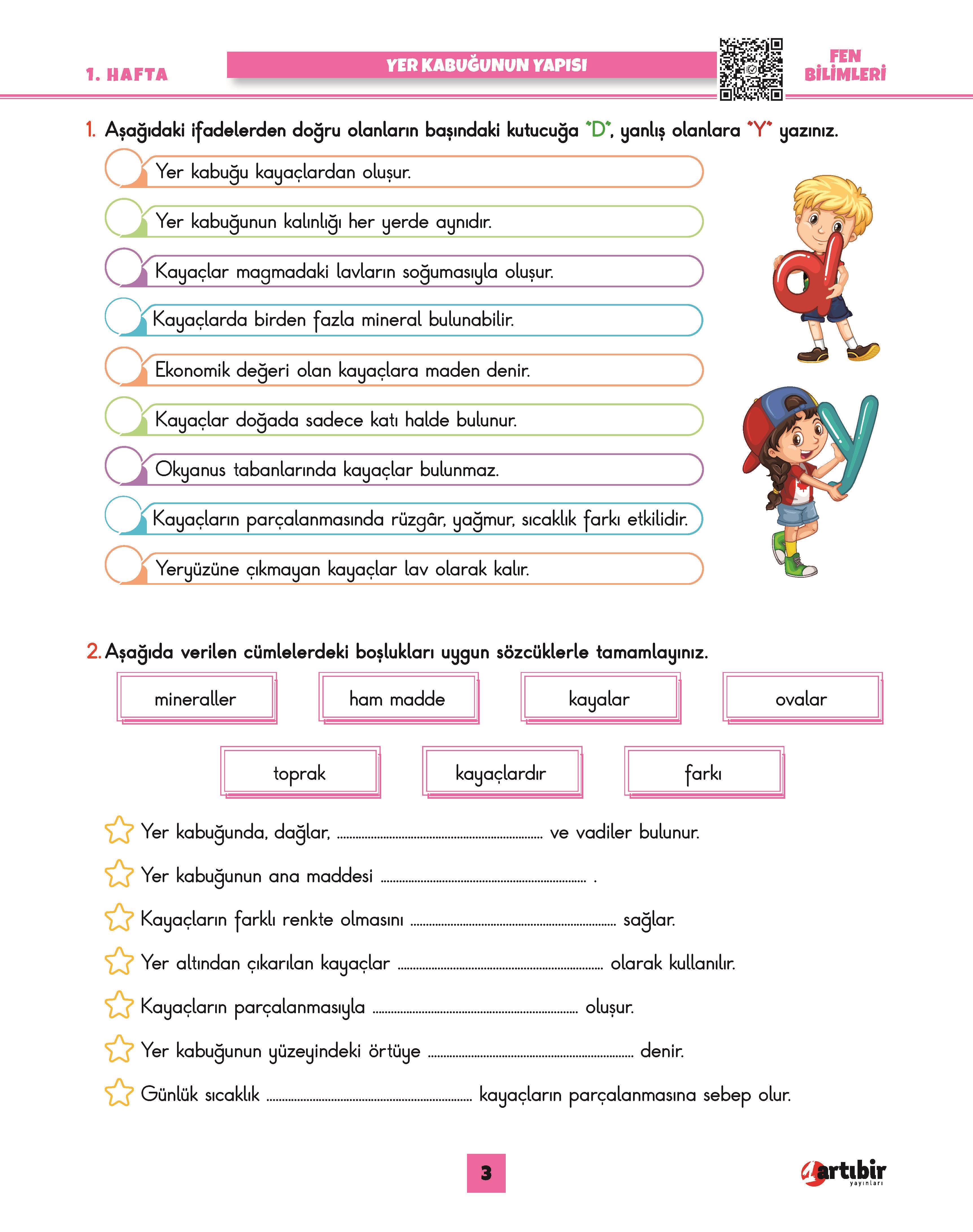 4 Sınıf (FÖY) Fasikül Ödev Yaprakları