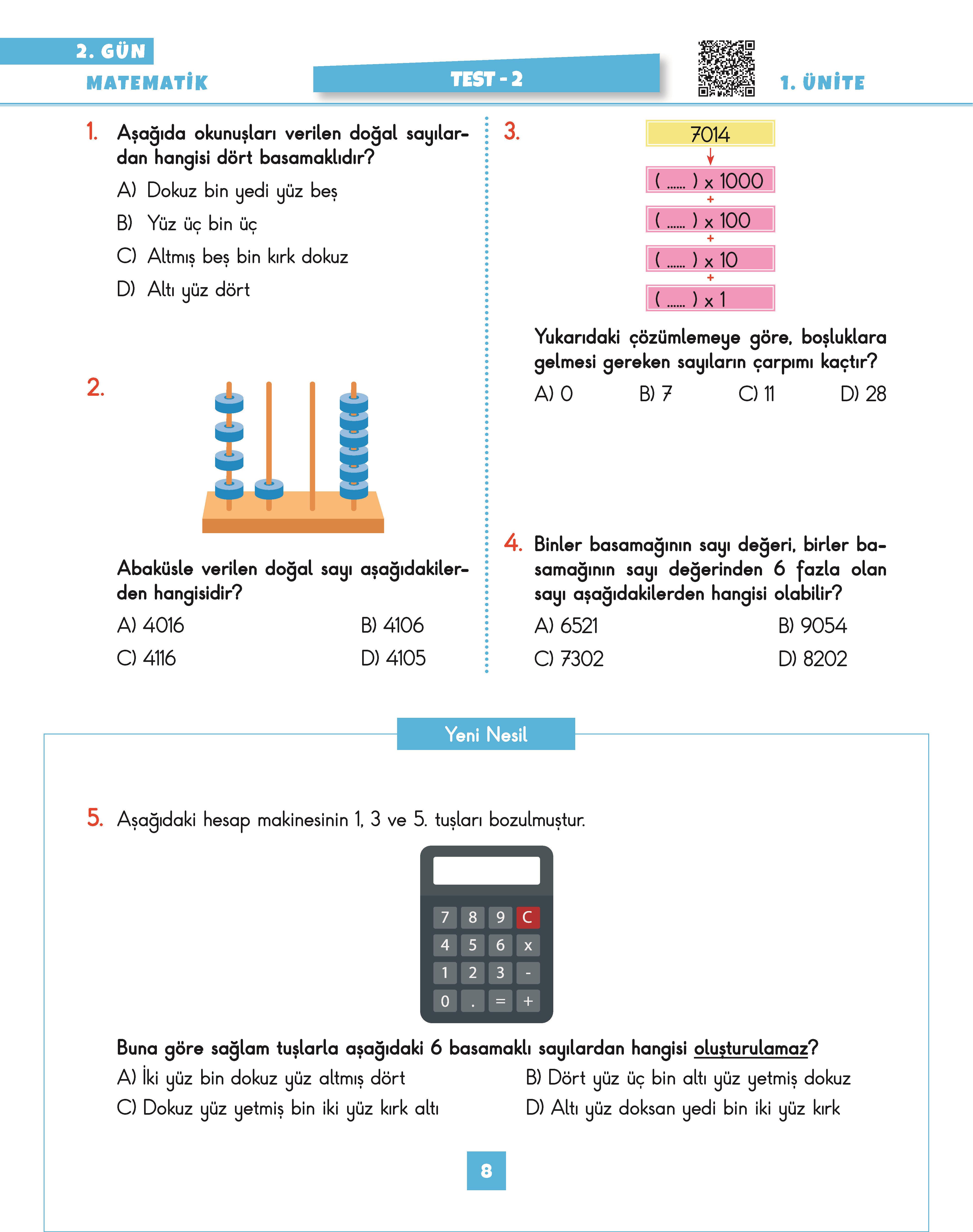 4 Sınıf GÜN GÜN Seti Yeni Nesil Soru Bankası 2025 (Ev Ödevlerine Yardımcı Test ve Etkinlikler)