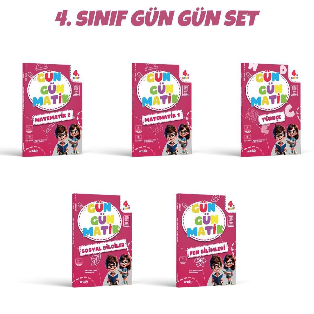 4 Sınıf GÜN GÜN Seti Yeni Nesil Soru Bankası 2025 (Ev Ödevlerine Yardımcı Test ve Etkinlikler)
