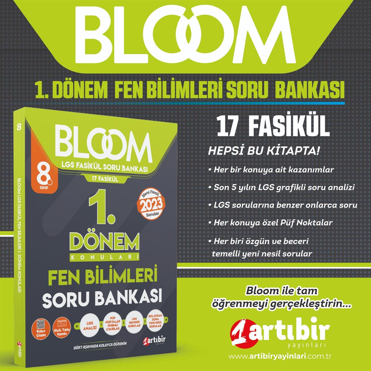 8 Sınıf Bloom LGS 17 FASİKÜL 1 DÖNEM Konuları Fen Bilimleri Soru Bankası (YENİ ÇIKTI)  (2023)