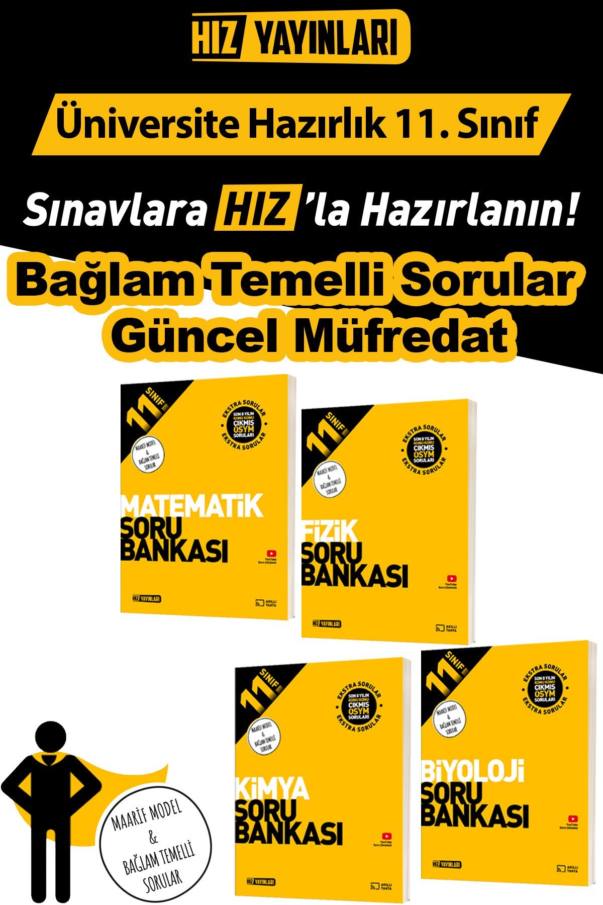 11. Sınıf Matematik Fizik Kimya Biyoloji Soru Bankası Seti Maarif Model