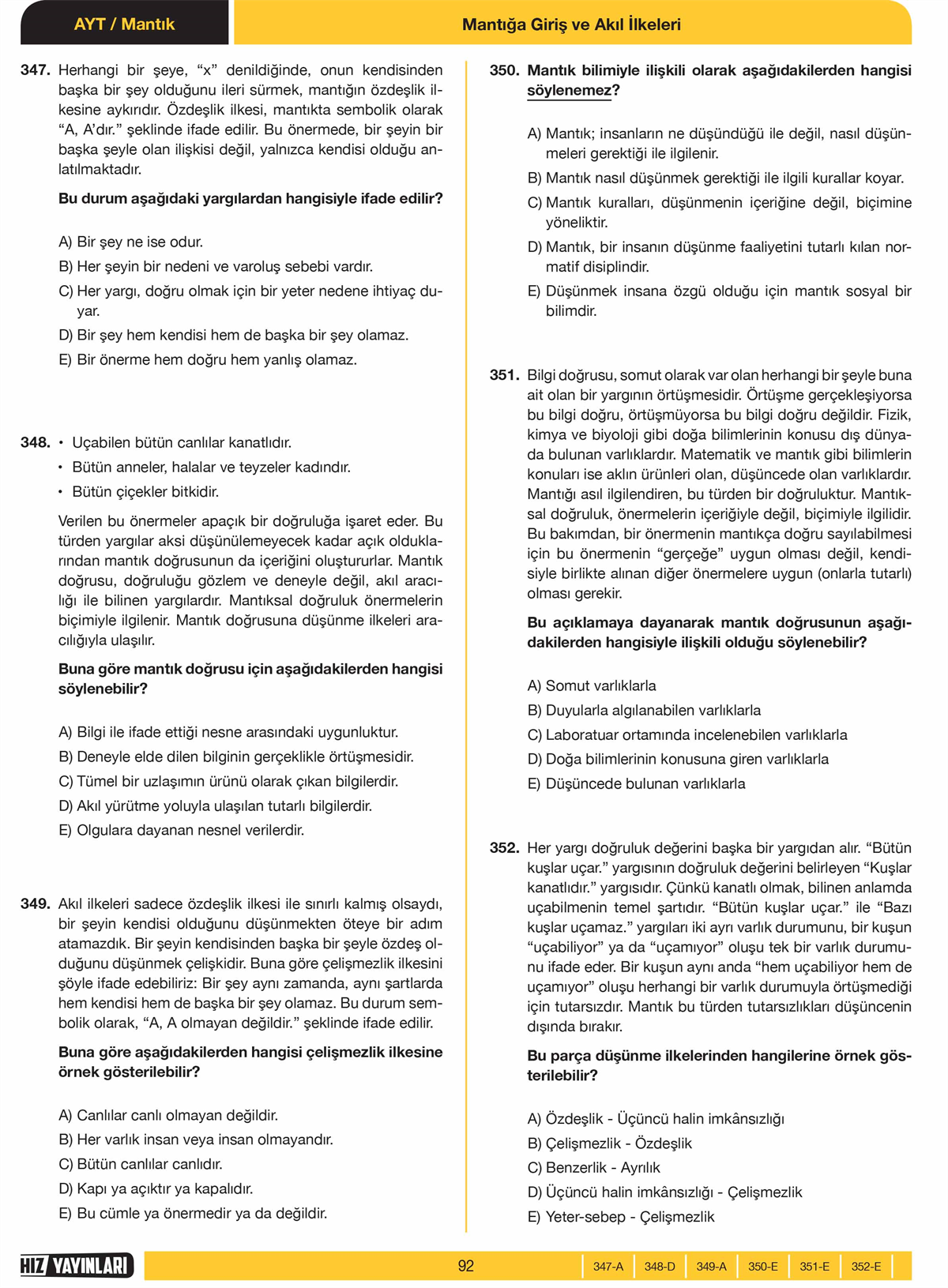 2020 - AYT SON 500 SORU FELSEFE