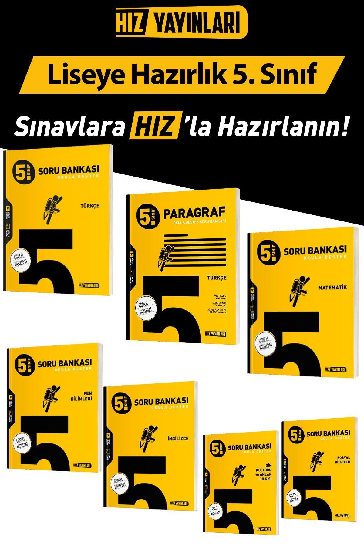 5.sınıf Tüm Dersler Soru Bankası Seti Güncel Baskı Toplam 7 Kaynak