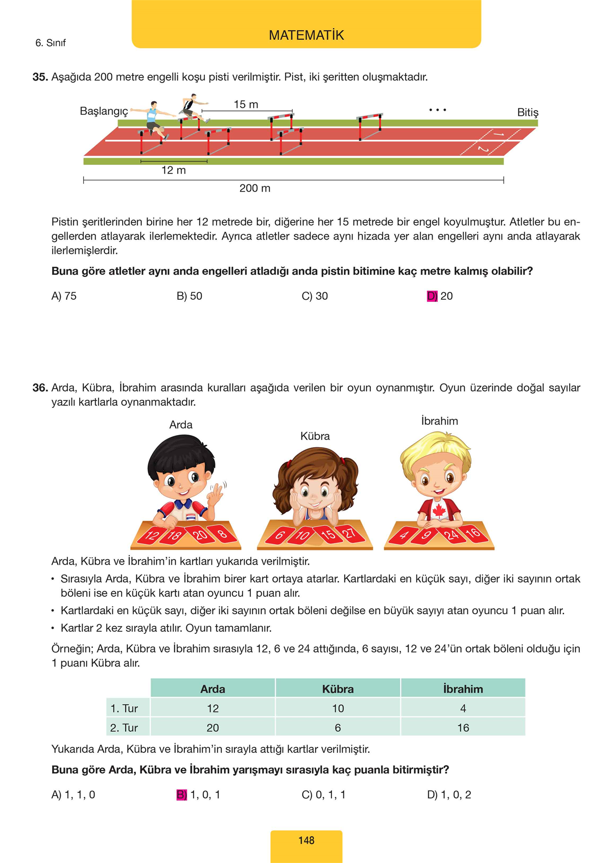 600 SORUDA 6. SINIFLAR İLK DÖNEM TEKRARI