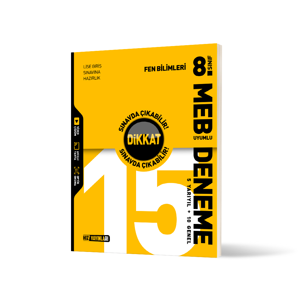 8. SINIF FEN BİLİMLERİ 15 Lİ DENEME